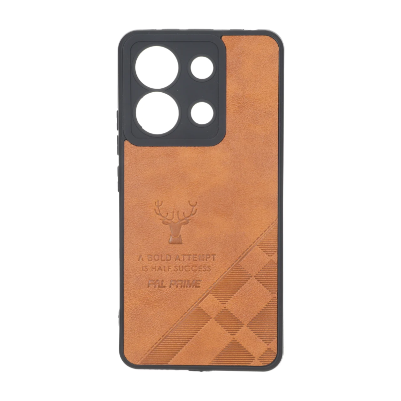 قاب طرح چرم گوزنی Pal Prime مدل Xiaomi Redmi Note 13 4G - عسلی