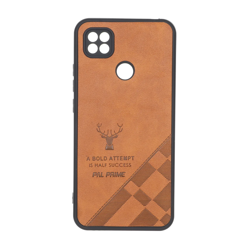 قاب طرح چرم گوزنی Pal Prime مدل Xiaomi Redmi 10A / Redmi 9C / Poco C31 - عسلی