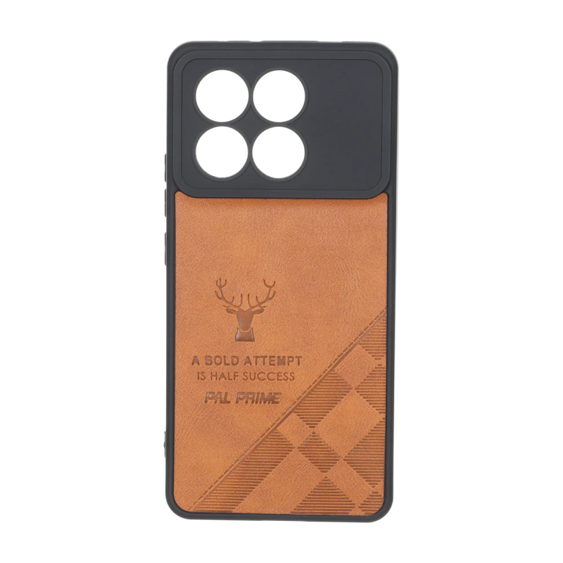 قاب طرح چرم گوزنی Pal Prime مدل Xiaomi Poco X6 Pro 5G / Redmi K70E - عسلی