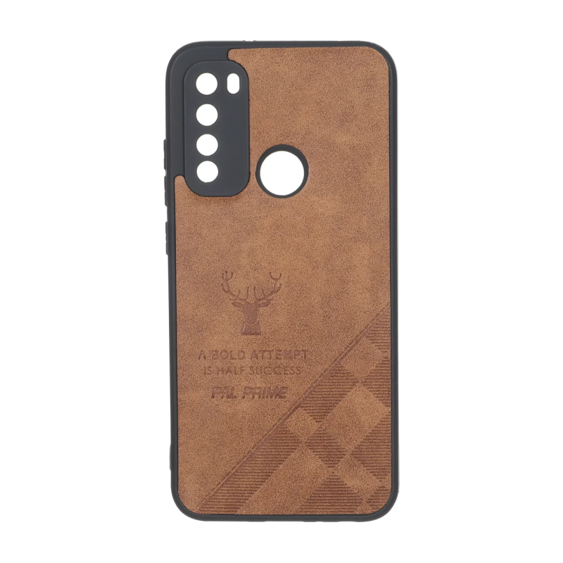قاب طرح چرم گوزنی Pal Prime مدل Xiaomi Redmi Note 8 - قهوه ای