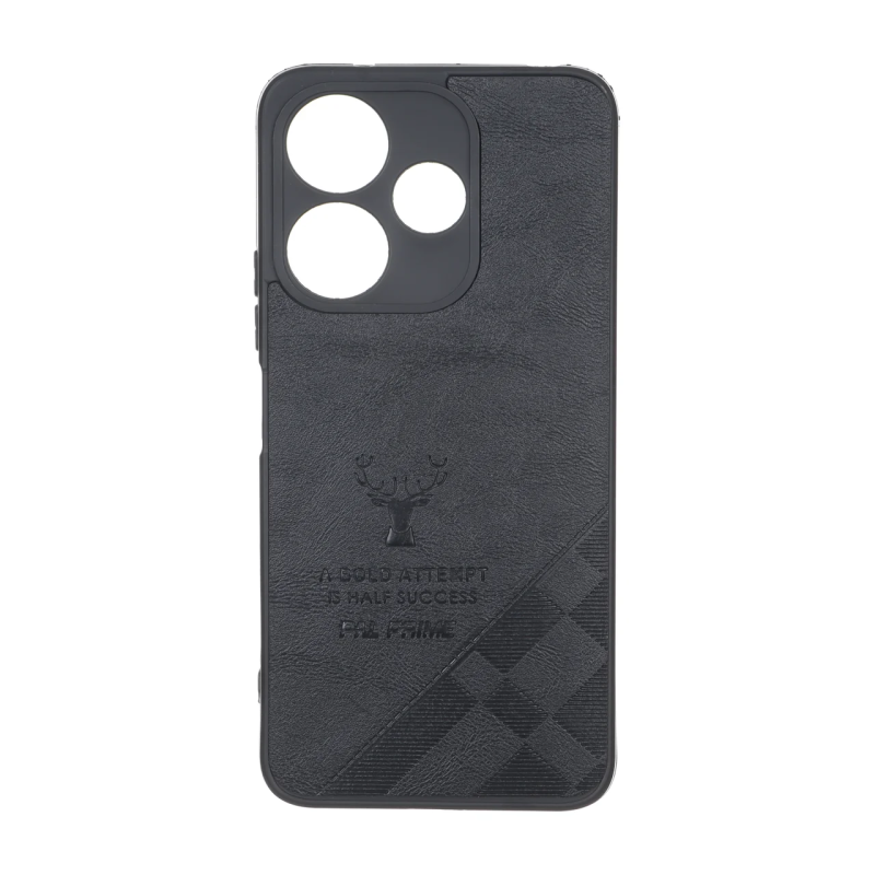 قاب طرح چرم گوزنی Pal Prime مدل Xiaomi Redmi 13X / Redmi 13 4G / Poco M6 4G - مشکی