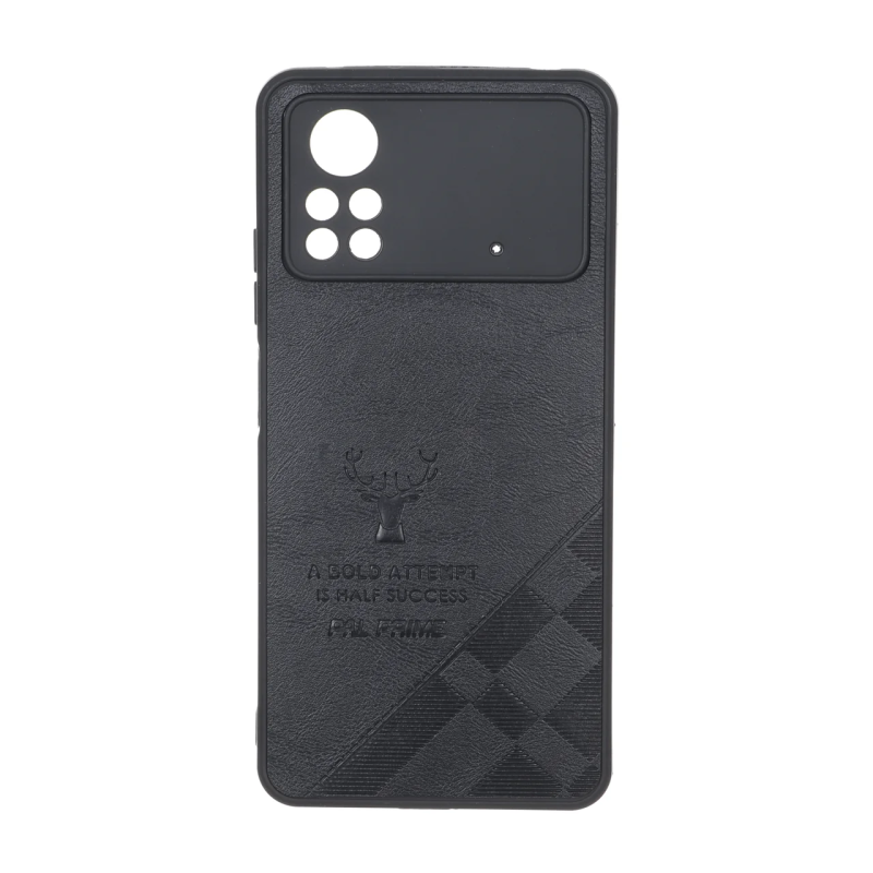 قاب طرح چرم گوزنی Pal Prime مدل Xiaomi Poco X4 Pro - مشکی