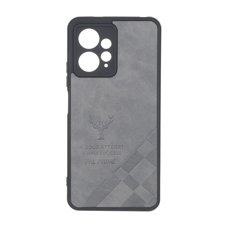 قاب طرح چرم گوزنی Pal Prime مدل Xiaomi Redmi Note 12 4G - خاکستری