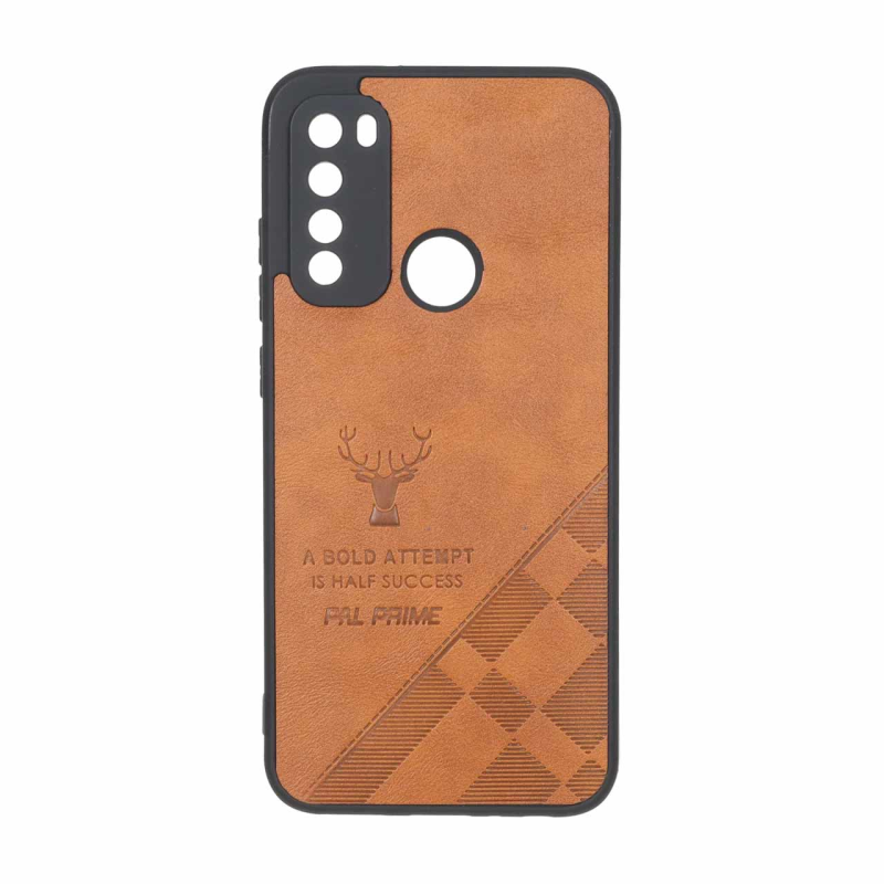 قاب طرح چرم گوزنی Pal Prime مدل Xiaomi Redmi Note 8 - عسلی