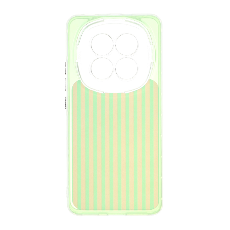 قاب مستطیلی Stripe لنز شفاف Xiaomi Redmi Note 15 - سبز