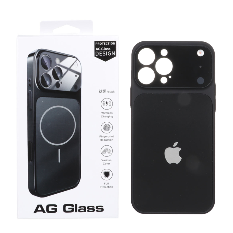 قاب اورجینال AG Glass محافظ لنز برجسته شیشه ای Magsafe مدل Apple iPhone 13 Pro Max - مشکی