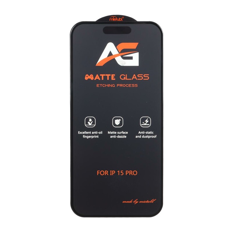 محافظ صفحه نمایش شیشه ای مات Full Cover Anti Static Mietubl AG مدل NTC - Apple iPhone 15 Pro