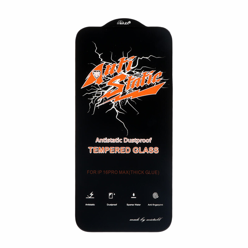 محافظ صفحه نمایش شیشه ای  Full Cover Anti Static Mietubl مدل Apple iPhone 16 Pro Max - مشکی (بدون پک)