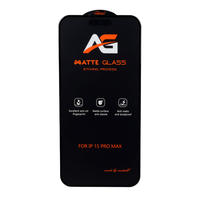 محافظ صفحه نمایش شیشه ای مات Full Cover Anti Static Mietubl AG مدل NTC - Apple iPhone 15 Pro Max