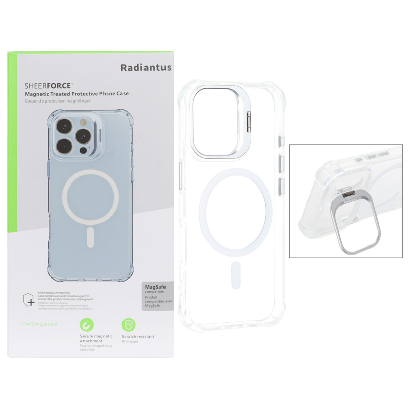 قاب اورجینال Radiantus کریستالی MagSafe لنز فلزی استندشو ایربگ دار Apple iPhone 16 (پک دار)