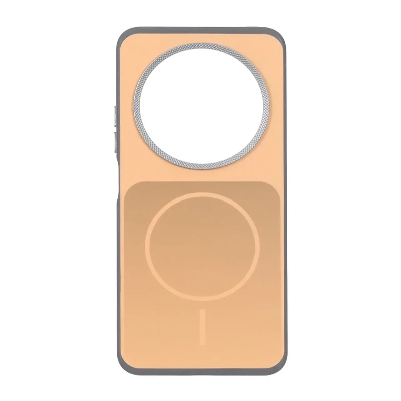 قاب مستطیلی طرح مگ سیف لنز کربن Xiaomi Redmi 14C / Redmi A4 / Poco C75 - نارنجی