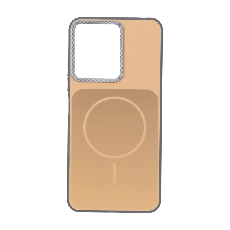 قاب مستطیلی طرح مگ سیف لنز کربن Xiaomi Redmi 13C / Poco C65  - نارنجی