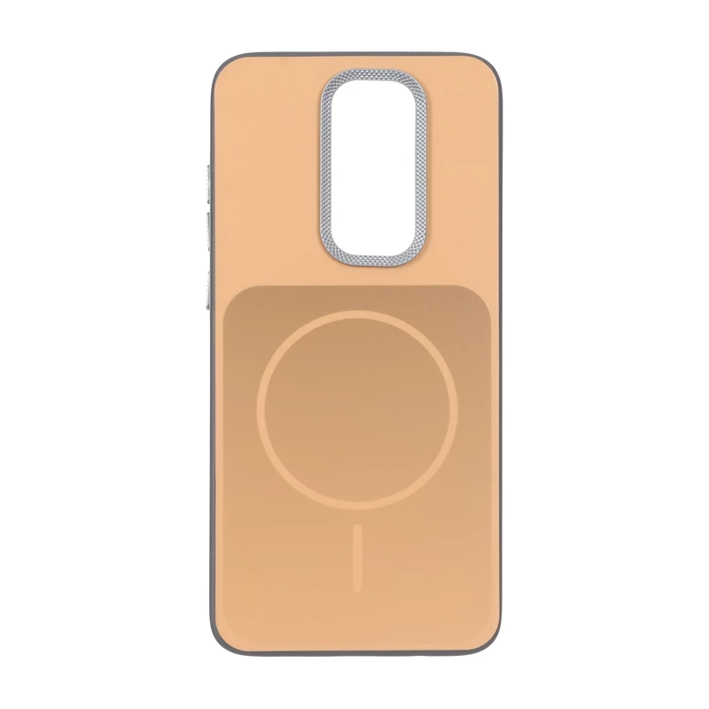 قاب مستطیلی طرح مگ سیف لنز کربن Xiaomi Redmi Note 8 Pro - نارنجی