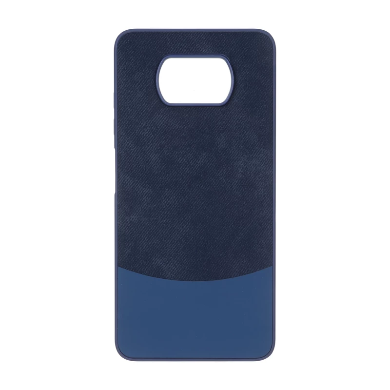 قاب دو تکه طرح چرم و جیر Xiaomi Poco X3 / Poco X3 Pro / Poco X3 NFC - سرمه ای