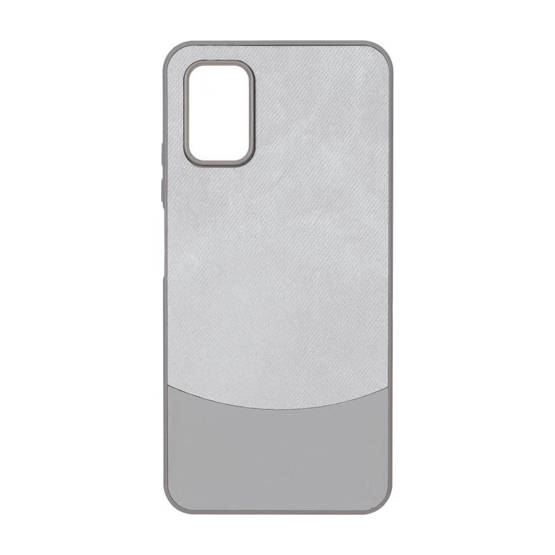 قاب دو تکه طرح چرم و جیر Xiaomi Poco M3 / Redmi 9T 4G - طوسی