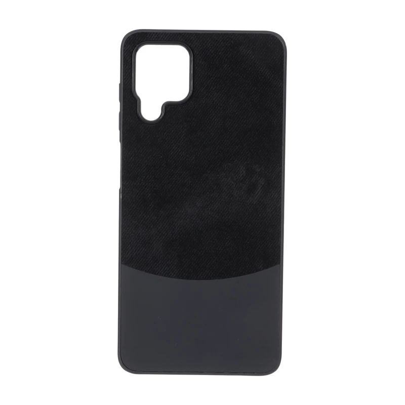 قاب دو تکه طرح چرم و جیر Samsung Galaxy A12 / M12 / F12 - مشکی