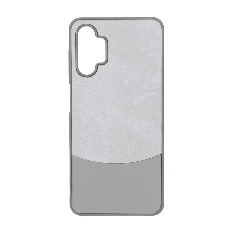 قاب دو تکه طرح چرم و جیر Samsung Galaxy A13 4G / A13 5G / A04s / M13 4G / M23 / F13 - طوسی