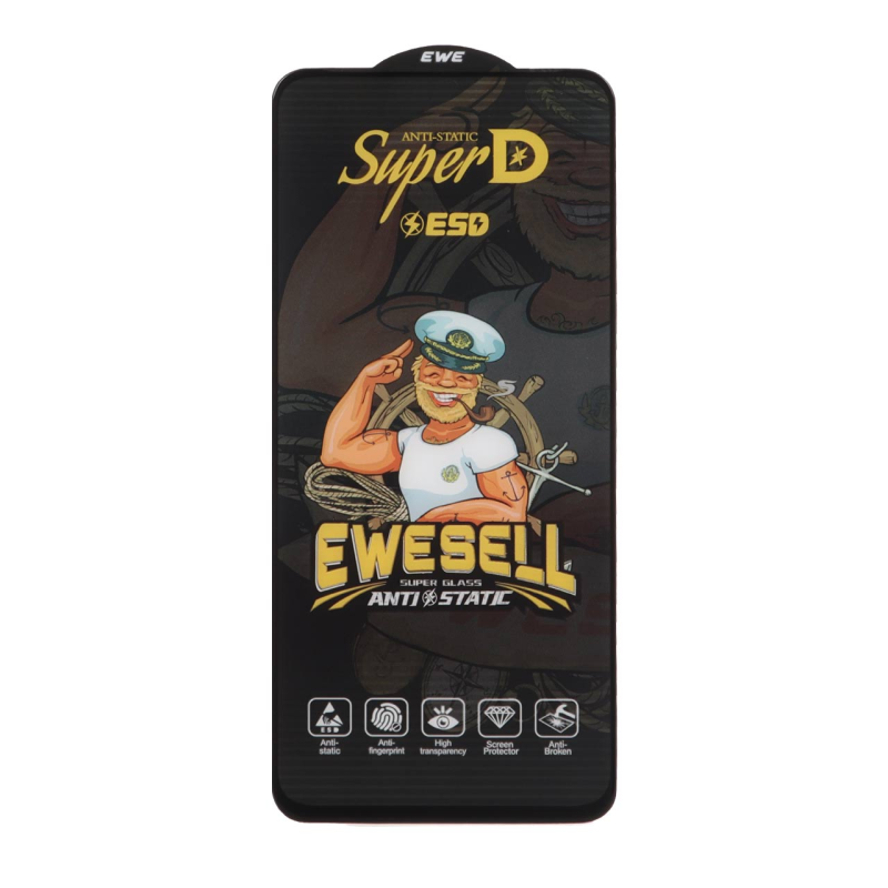 محافظ صفحه نمایش شیشه ای Full Cover Super D Esd Ewesell مدل Xiaomi Redmi 12 / Redmi 13X / Redmi 13 4G / Poco M6 Pro 5G / Poco M6 4G