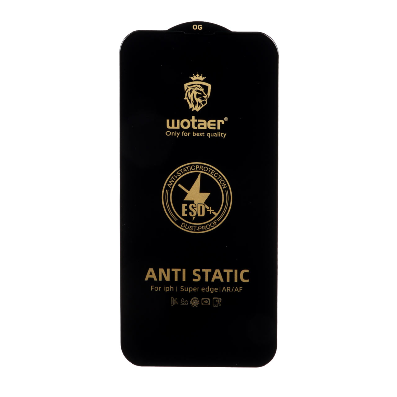 محافظ صفحه نمایش شیشه ای Full Cover ESD Anti Static - Wotaer OG مدل NTC - Apple iPhone 13 / iPhone 13 Pro / iPhone 14 / 16e