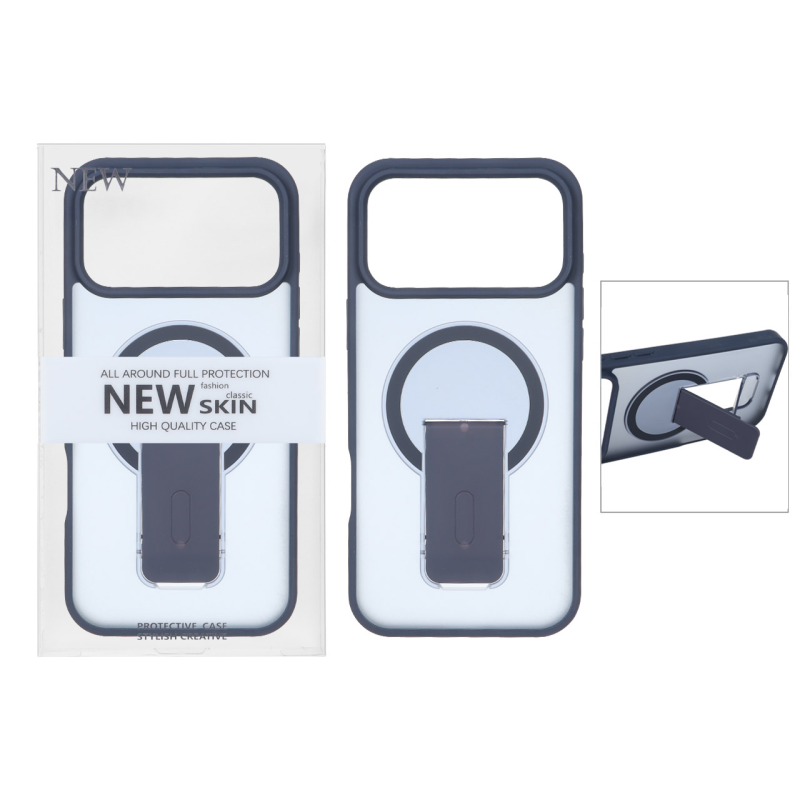 قاب New Skin مات Magsafe استندشو Apple iPhone 17 Pro Max - سرمه ای (پک دار)