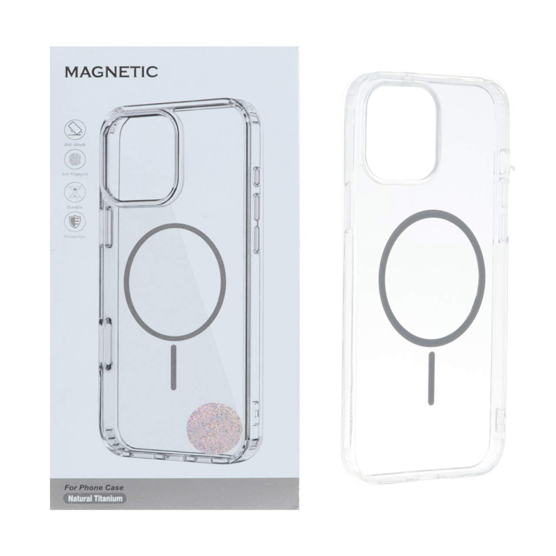 قاب اورجینال Magnetic دور ژله ای MagSafe مدل Apple iPhone 13 Pro Max - طوسی (پک دار)