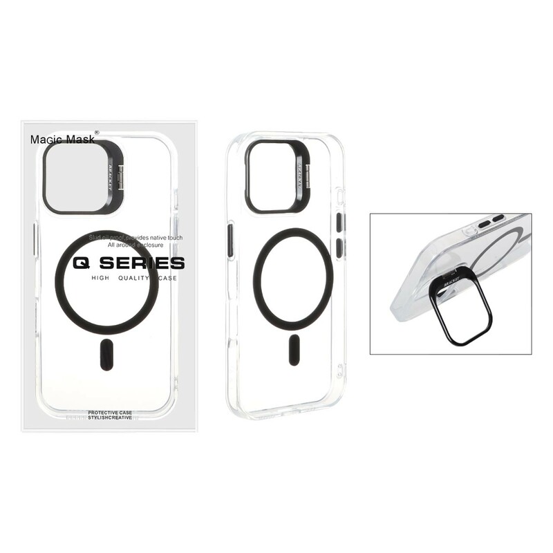 قاب اورجینال Q Series Bracket کریستالی Magsafe لنز استندشو Apple iPhone 16 - مشکی (پک دار)
