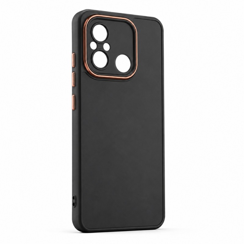 قاب Copper دور لنز متال لوگودار  Xiaomi Redmi 12C / Redmi 11A / Poco C55  - مشکی