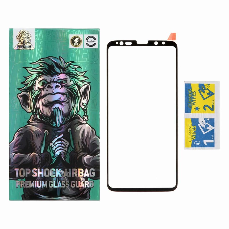 محافظ صفحه نمایش شیشه ای خم فول چسب Full Cover Top Shock درجه یک مدل Samsung Galaxy S8 Plus / Galaxy S9 Plus - (پک دار)