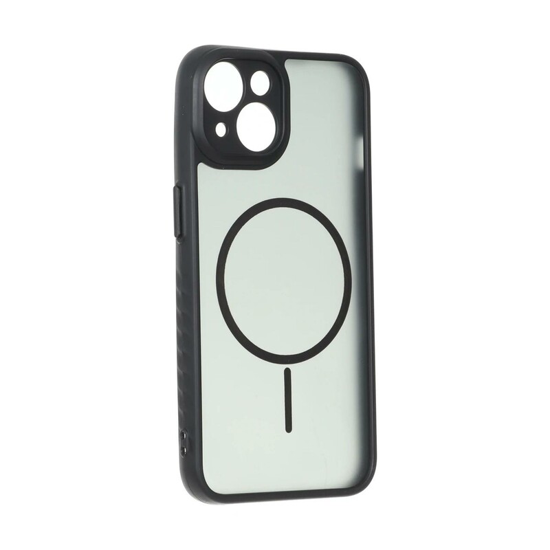 قاب مات طرح مگ سیف دور هاشور محافظ لنزدار Apple iPhone 13 / iPhone 14 - مشکی