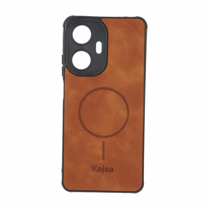 قاب جیر Kajsa طرح مگ سیف MNC مدل Realme C55 - قهوه ای روشن