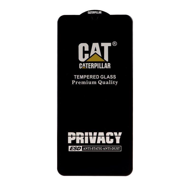 محافظ صفحه نمایش شیشه ای Full Cover Privacy Caterpillar - ESD مدل Samsung Galaxy A07 / A06 / A05 / Xiaomi Redmi 13C / Poco C65 / Poco M6 5G / Honor X7 / X7A / Realme C51 / Realme C53