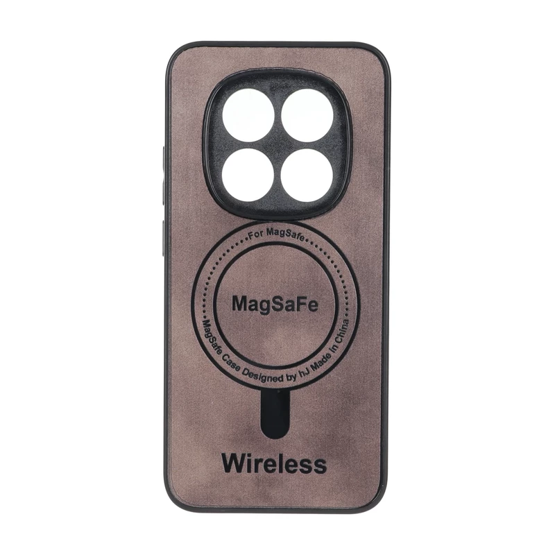قاب Wireless طرح مگ سیف محافظ لنز برجسته Xiaomi Redmi Note 15 Pro 5G - قهوه ای