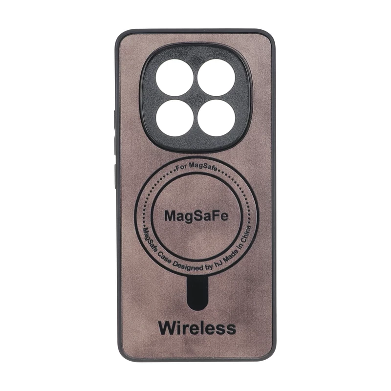 قاب Wireless طرح مگ سیف محافظ لنز برجسته Xiaomi Redmi Note 15 - قهوه ای