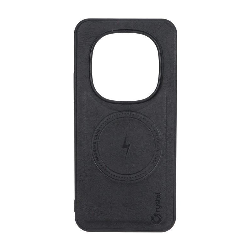 قاب Crystal طرح چرم MagSafe مدل Xiaomi Redmi Note 15 Pro Plus - مشکی