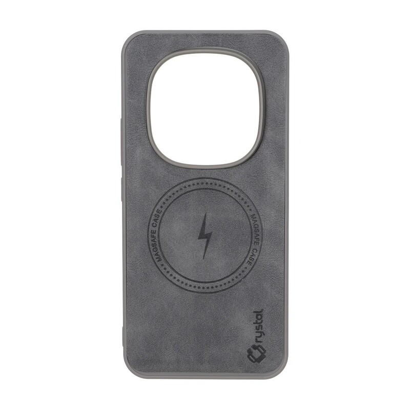 قاب Crystal طرح چرم MagSafe مدل Xiaomi Redmi Note 15 Pro Plus - خاکستری