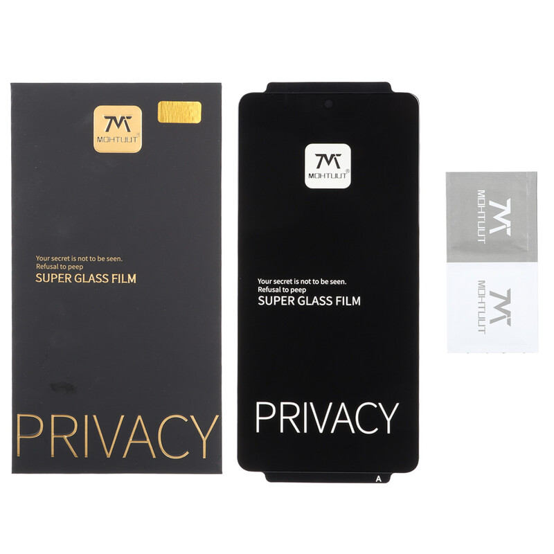 محافظ صفحه نمایش شیشه ای Full Cover Privacy Mohtuut مدل Samsung Galaxy S26 Ultra (پک دار)