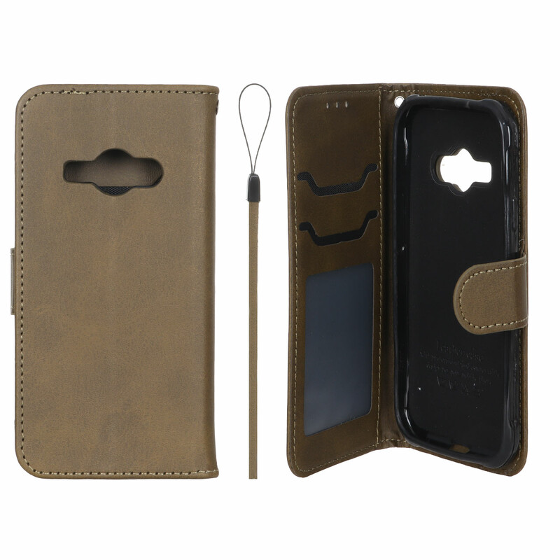 کیف موبایل مگنتی درجه یک داخل خز MNC Plus مدل Samsung Galaxy J1 Ace / J110 - سبز زیتونی