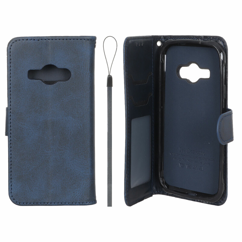 کیف موبایل مگنتی درجه یک داخل خز MNC Plus مدل Samsung Galaxy J1 Ace / J110 - سرمه ای