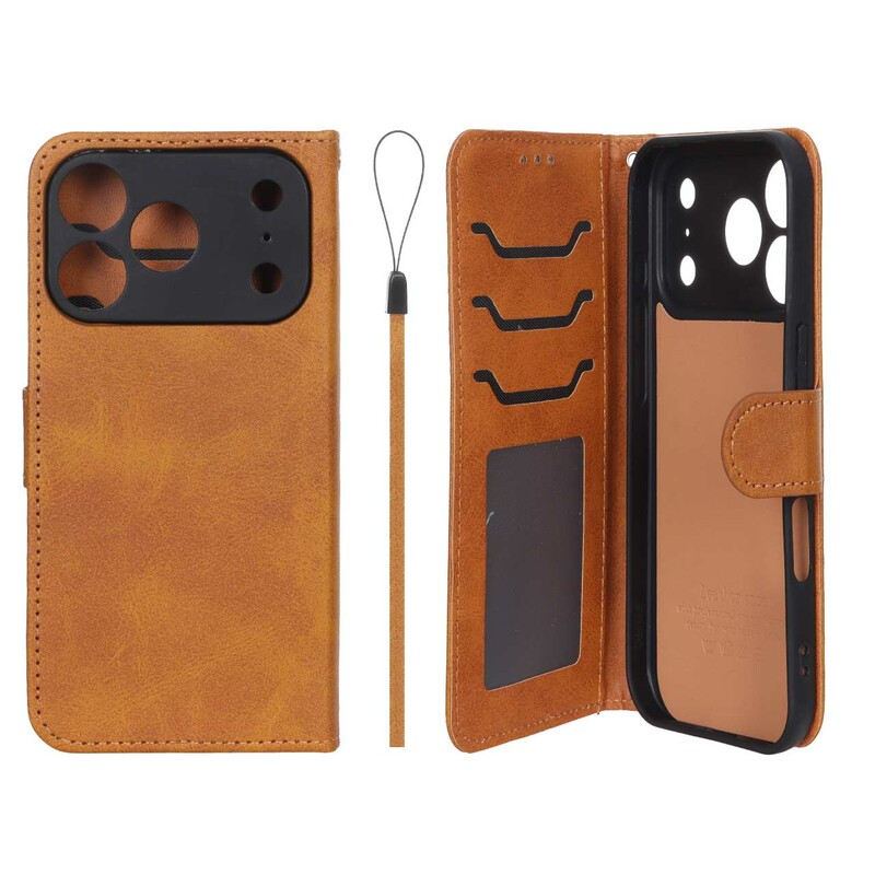کیف موبایل مگنتی درجه یک داخل خز MNC Plus مدل Apple iPhone 17 Pro - عسلی