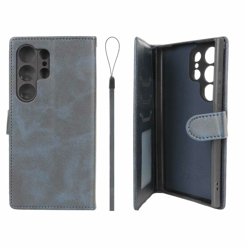 کیف موبایل مگنتی درجه یک داخل خز MNC Plus مدل Samsung Galaxy S24 Ultra - سرمه ای
