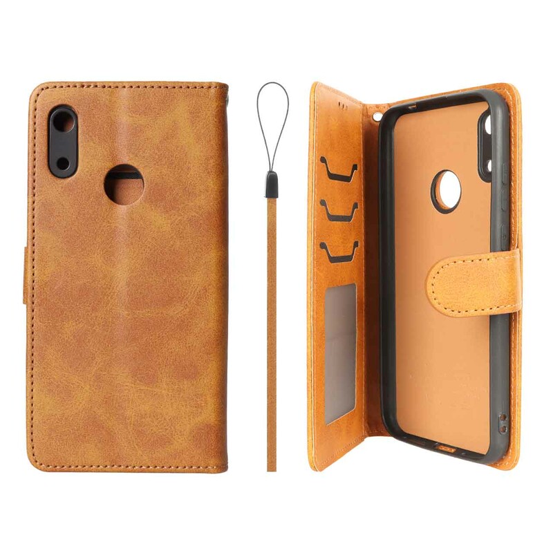کیف موبایل مگنتی درجه یک داخل خز MNC Plus مدل Huawei Y6 (2019) / Y6 Prime (2019) / Y6s / Honor 8a - عسلی