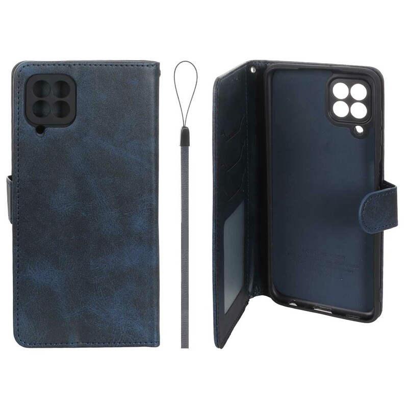 کیف موبایل مگنتی درجه یک داخل خز MNC Plus مدل Samsung Galaxy A22 4G / M22 / M32 4G / F22 - سرمه ای