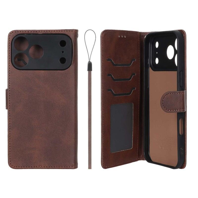 کیف موبایل مگنتی درجه یک داخل خز MNC Plus مدل Apple iPhone 17 Pro Max - قهوه ای