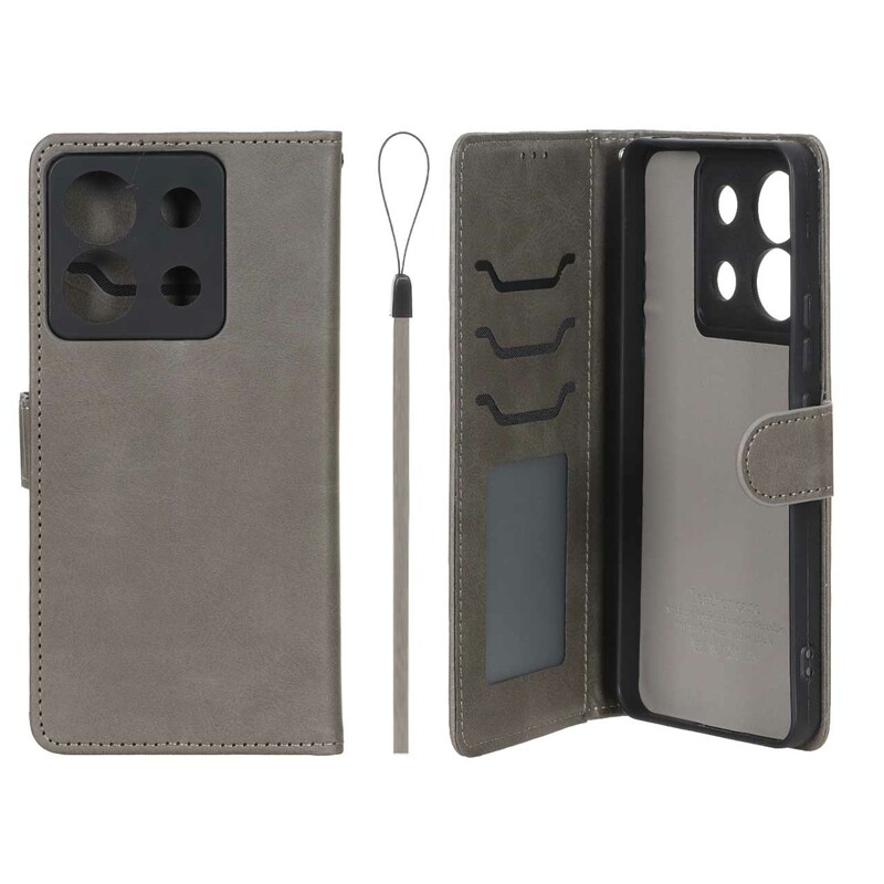 کیف موبایل مگنتی درجه یک داخل خز MNC Plus مدل Xiaomi Redmi Note 13 Pro 5G / Poco X6 5G - خاکستری