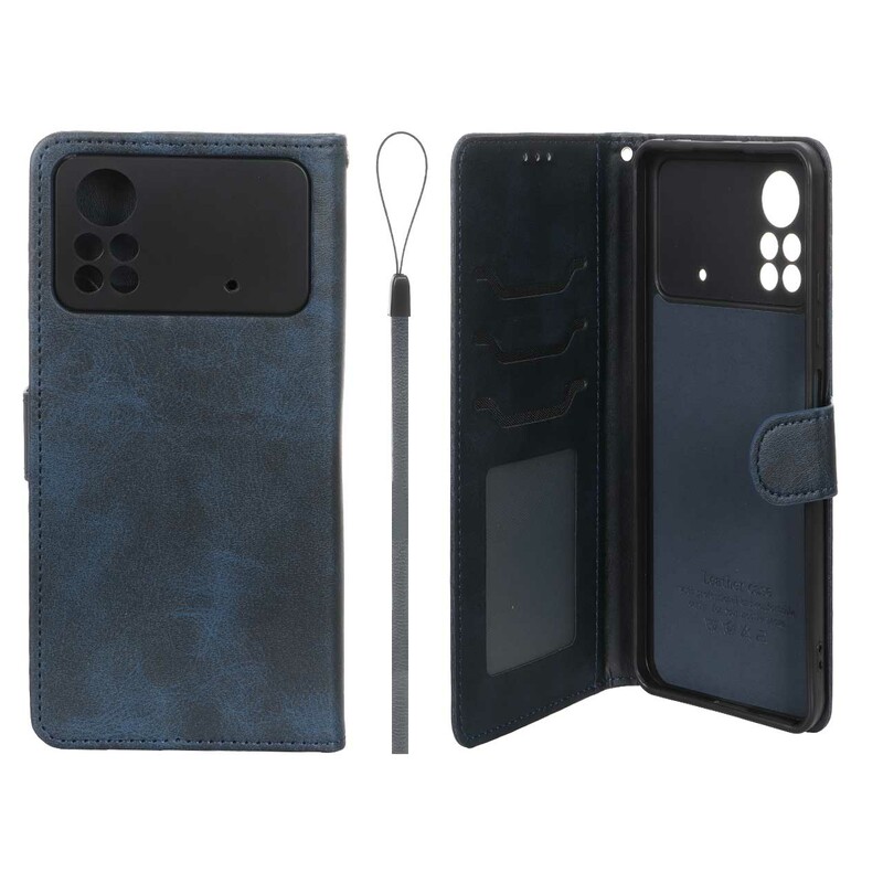 کیف موبایل مگنتی درجه یک داخل خز MNC Plus مدل Xiaomi Poco X4 Pro - سرمه ای