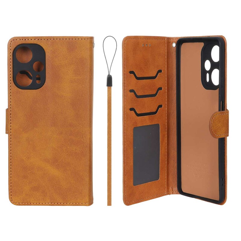 کیف موبایل مگنتی درجه یک داخل خز MNC Plus مدل Xiaomi Poco F5 - عسلی