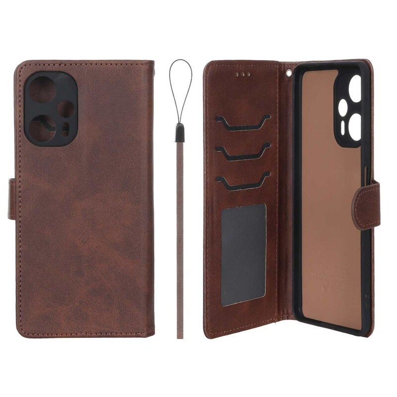 کیف موبایل مگنتی درجه یک داخل خز MNC Plus مدل Xiaomi Poco F5 - قهوه ای