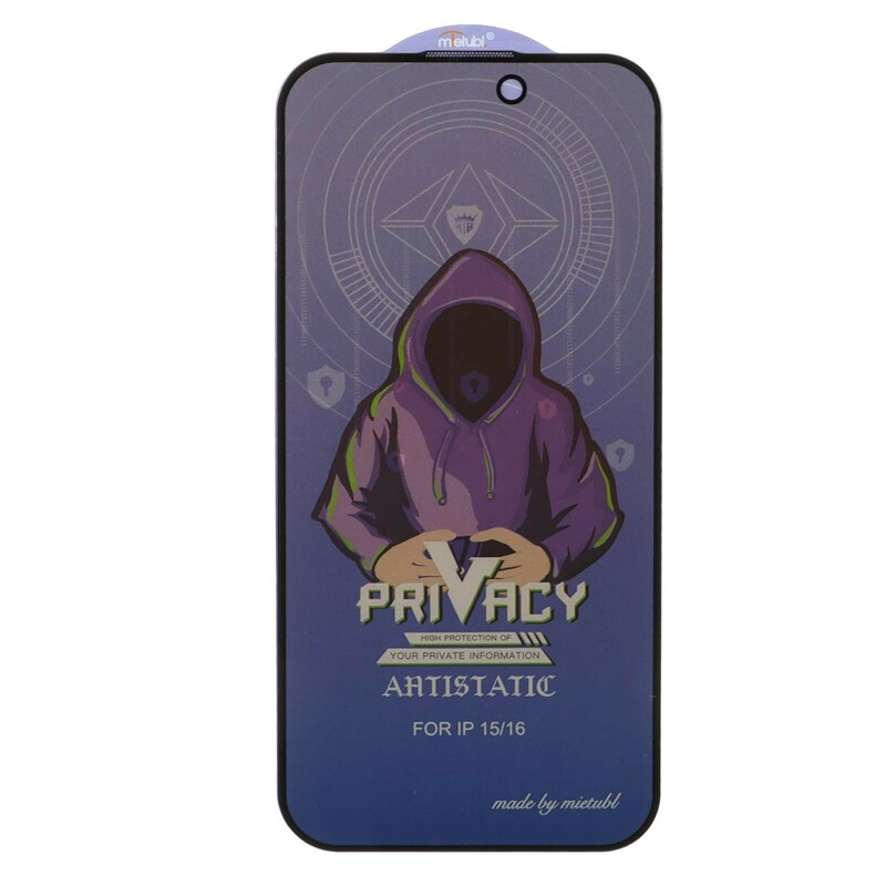 محافظ صفحه نمایش شیشه ای Full Cover Mietubl Anti Static Privacy مدل NTC - Apple iPhone 16 / iPhone 15 / iPhone 14 Pro