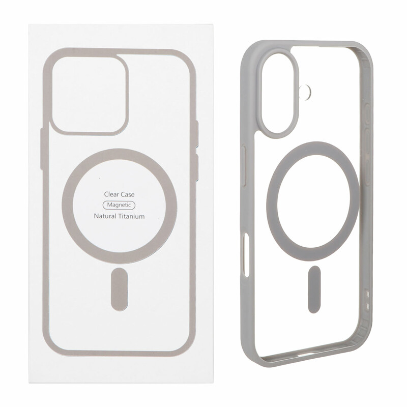 قاب شفاف Apple iPhone 16 با قابلیت شارژ MagSafe - خاکستری (پک دار)