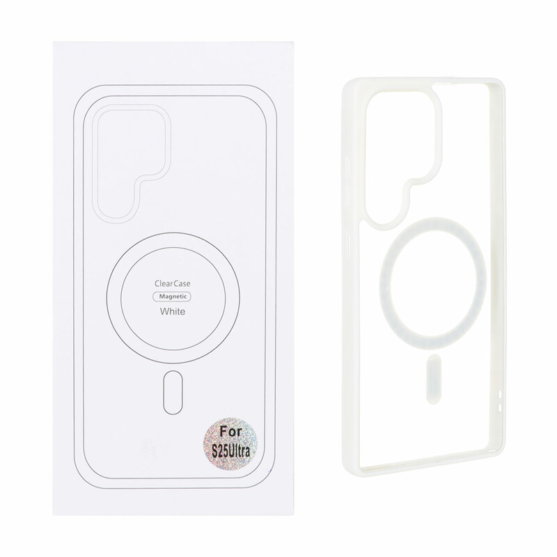 قاب شفاف Samsung Galaxy S25 Ultra با قابلیت شارژ MagSafe - سفید (پک دار)